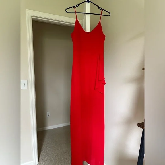 strapless open back dress Lucky Day Red Cross Over Back Fishtail Maxi Dress – Club L London main image 1